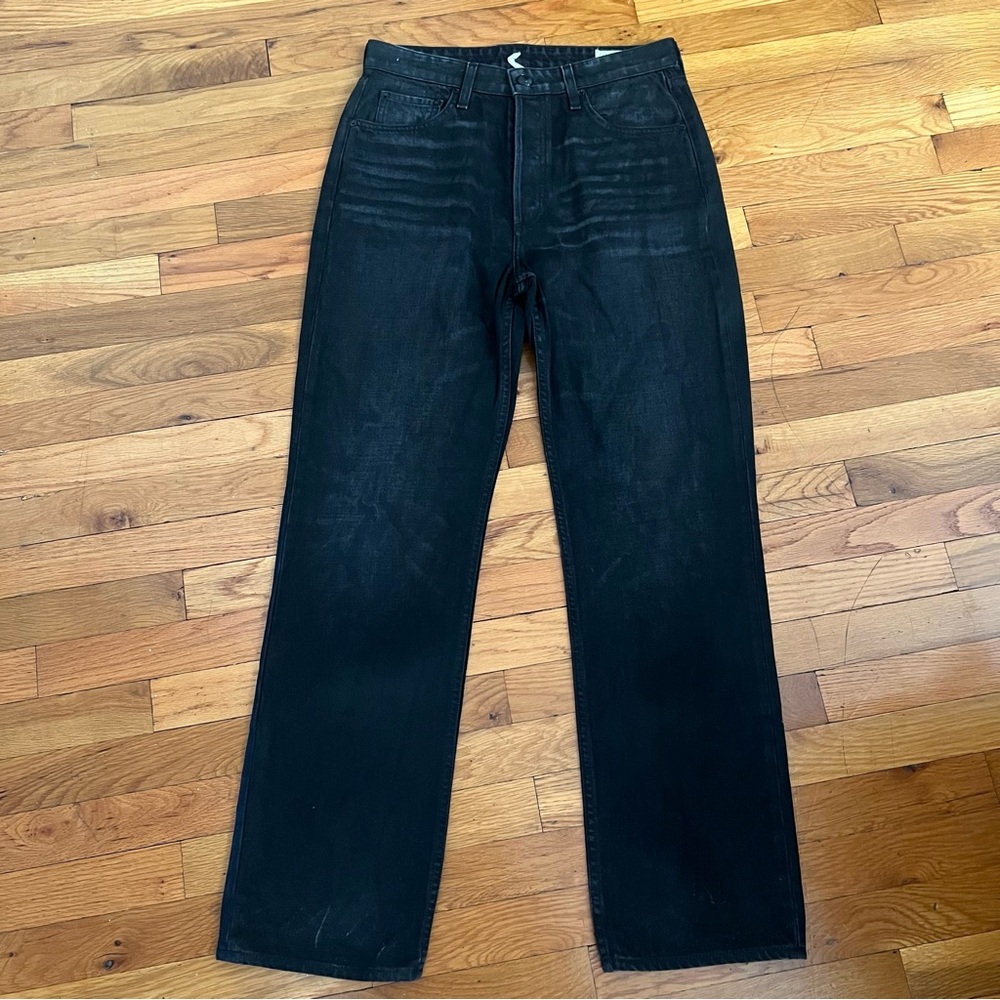 rag & bone Alex High Rise Straight Jeans Worn Black Women's Size 30